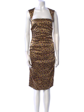 Nicole Miller Silk Midi Length Dress