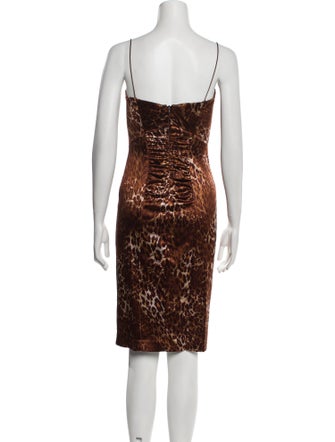 Nicole Miller Animal Print Knee-Length Dress