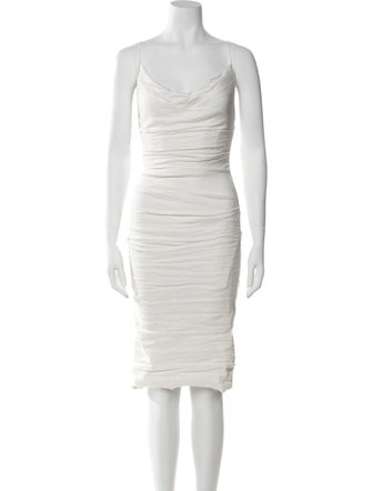 Nicole Miller Cowl Neck Knee-Length Dress