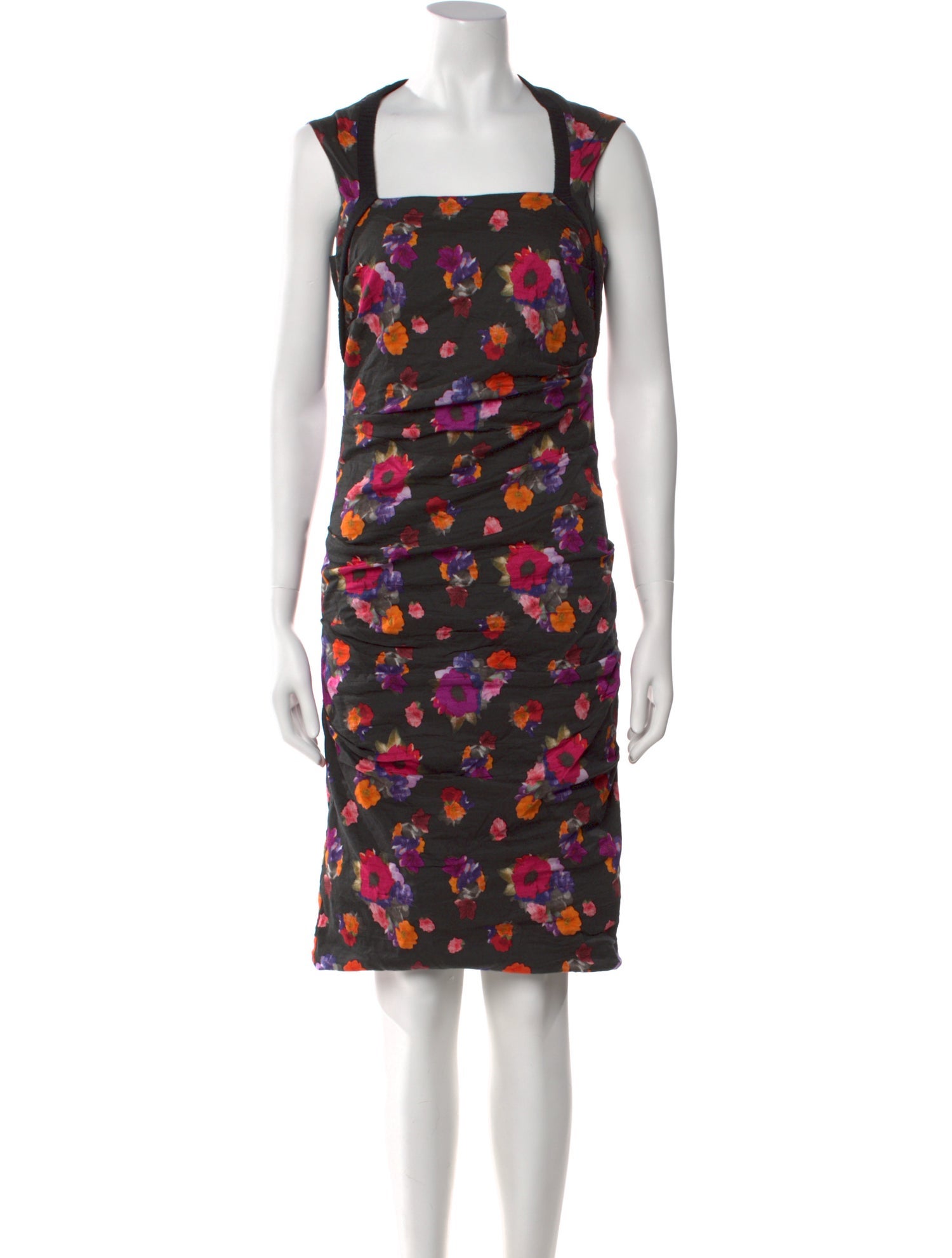 Nicole Miller Floral Print Knee-Length Dress