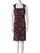 Nicole Miller Floral Print Knee-Length Dress