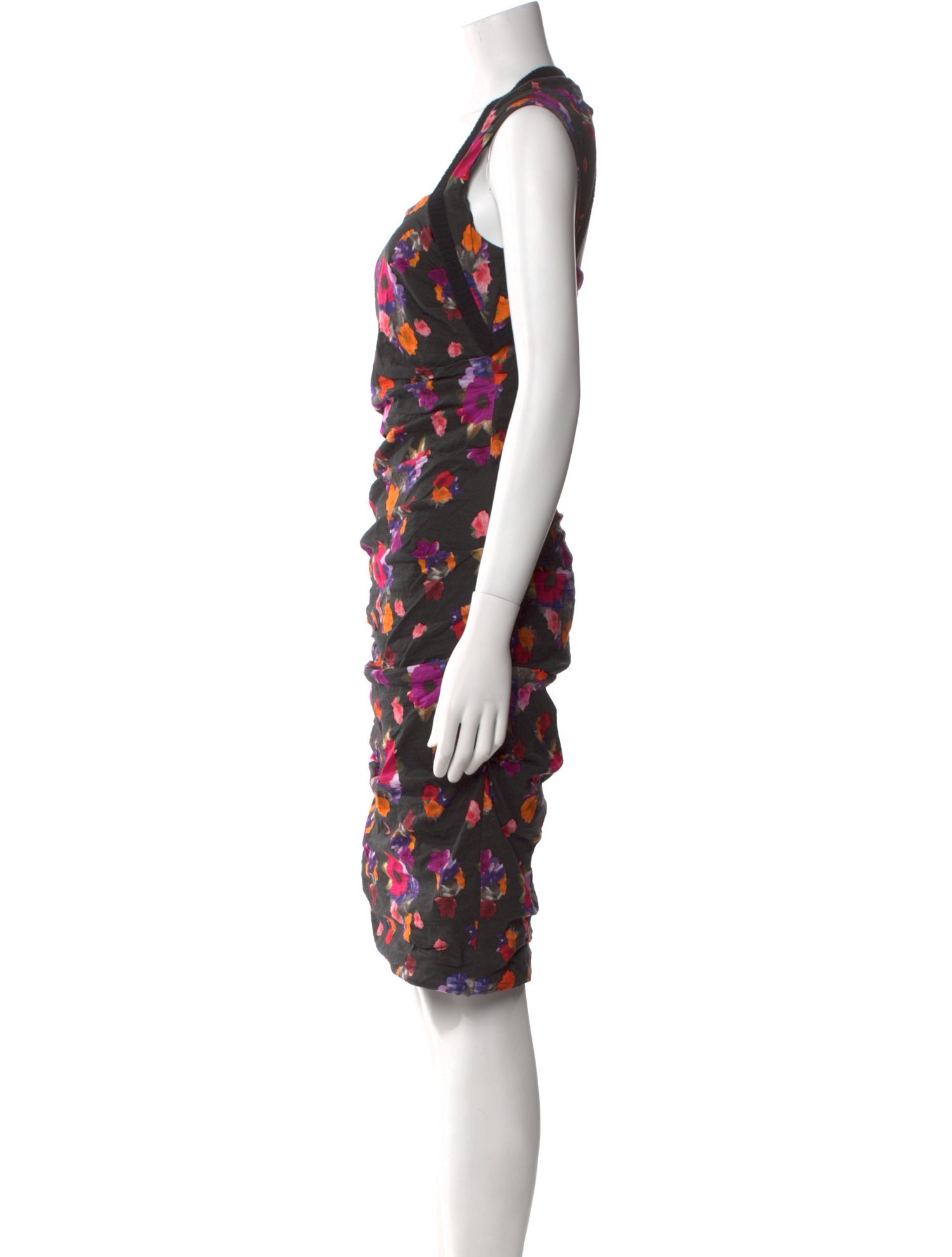 Nicole Miller Floral Print Knee-Length Dress