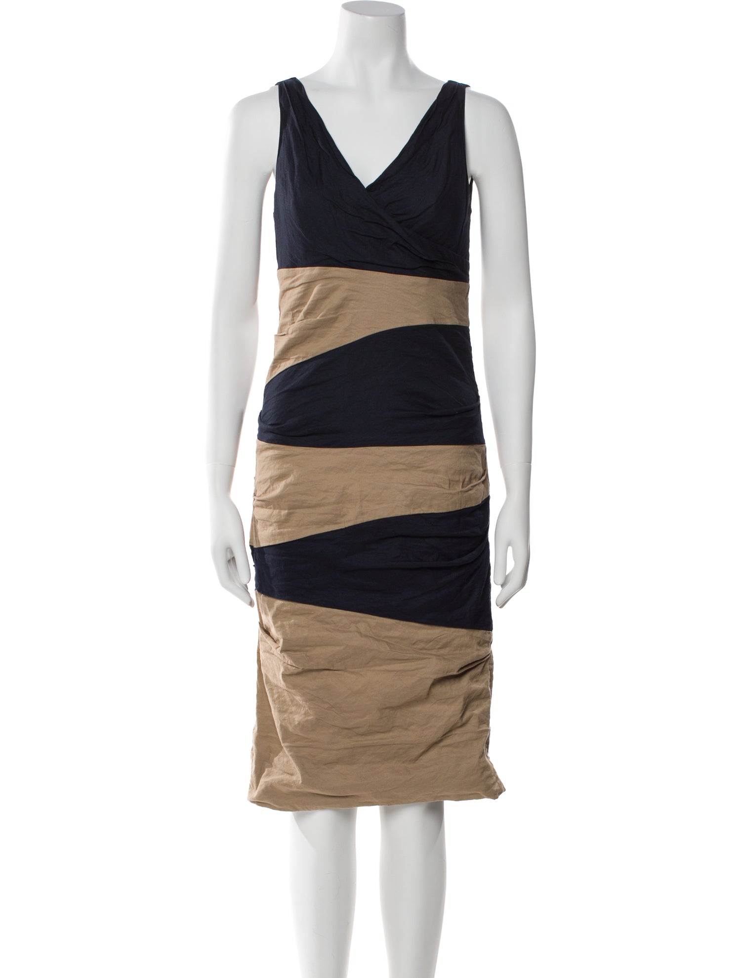 Nicole Miller Striped Midi Length Dress