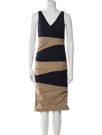 Nicole Miller Striped Midi Length Dress