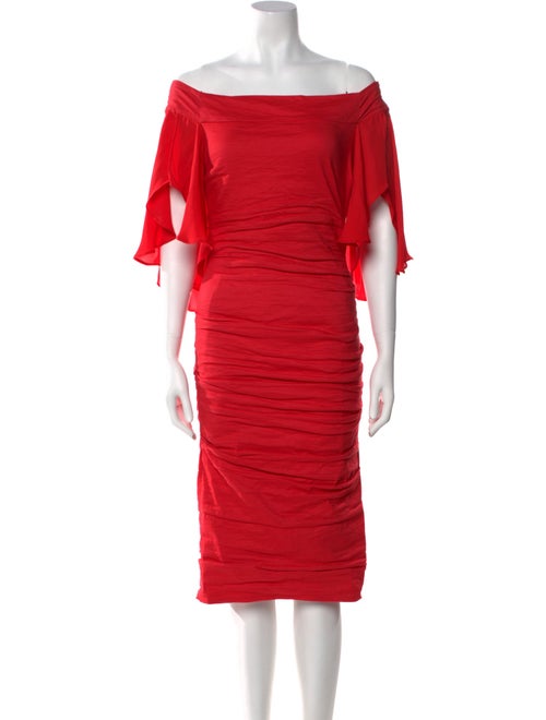 Nicole Miller Bateau Neckline Knee-Length Dress