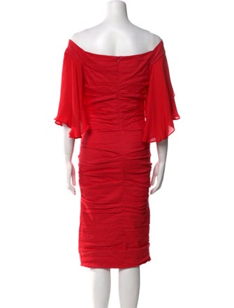 Nicole Miller Bateau Neckline Knee-Length Dress