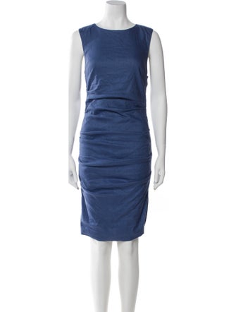 Nicole Miller Bateau Neckline Knee-Length Dress