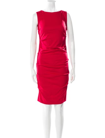Nicole Miller Bateau Neckline Knee-Length Dress