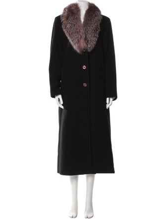 Nicole Miller Lambswool Faux Fur Coat