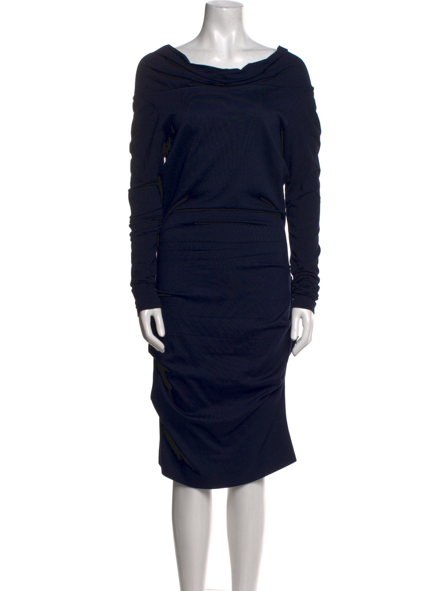 Nicole Miller Cowl Neck Knee-Length Dress