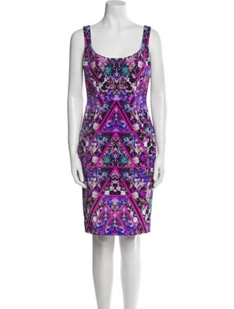 Nicole Miller Printed Knee-Length Dress