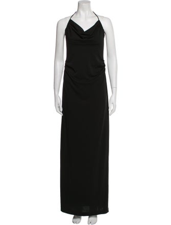 Nicole Miller Cowl Neck Long Dress