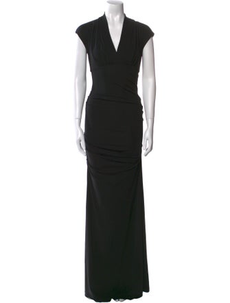 Nicole Miller V-Neck Long Dress