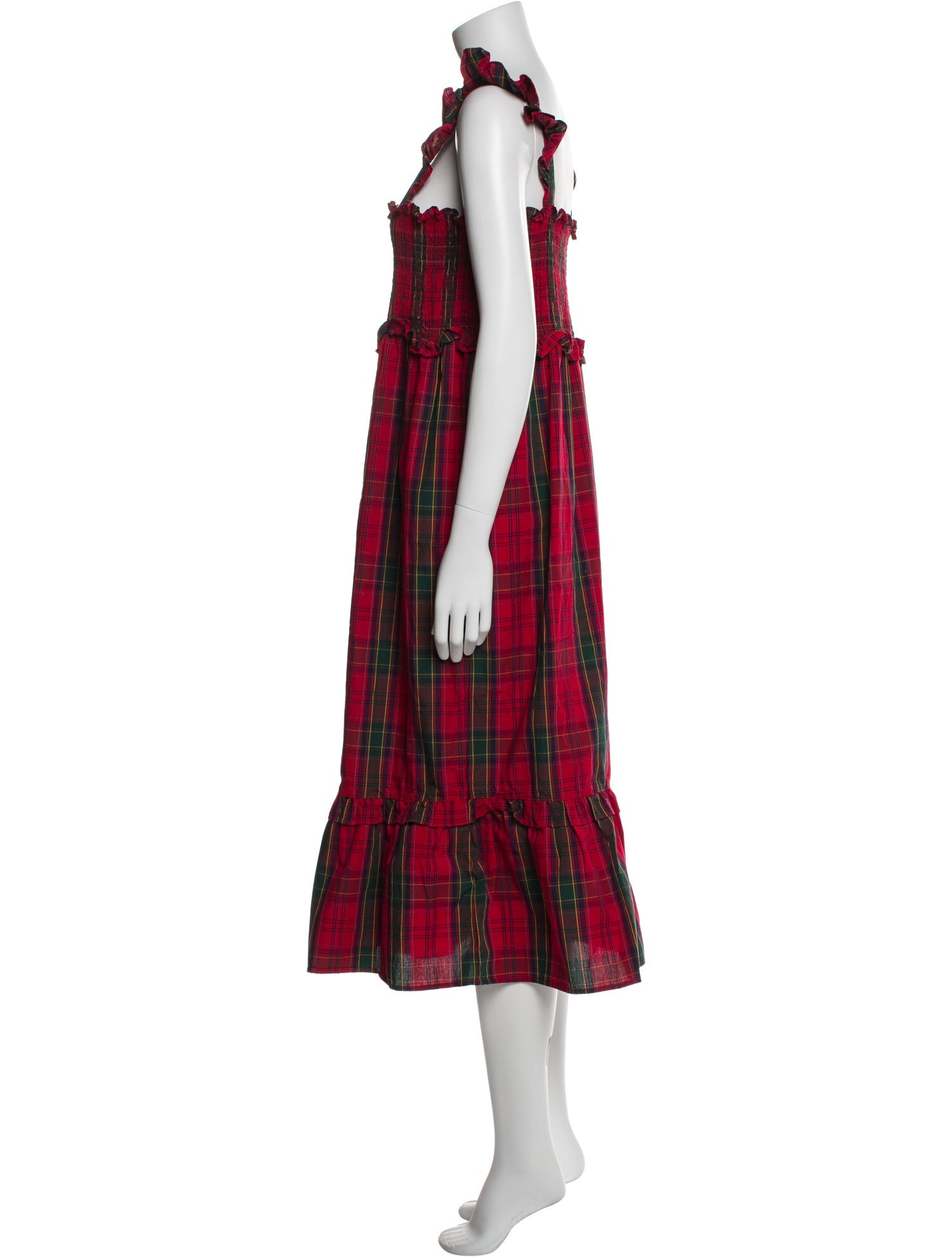 Nicole Miller Plaid Print Midi Length Dress