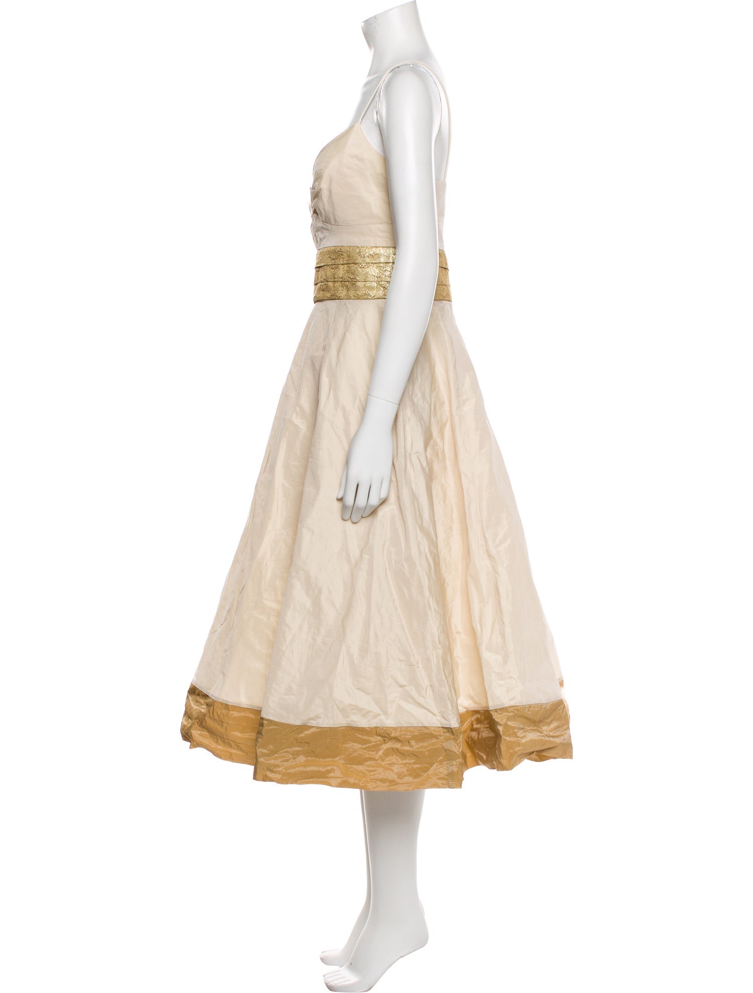 Nicole Miller Square Neckline Midi Length Dress