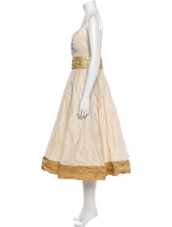 Nicole Miller Square Neckline Midi Length Dress