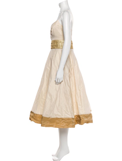 Nicole Miller Square Neckline Midi Length Dress