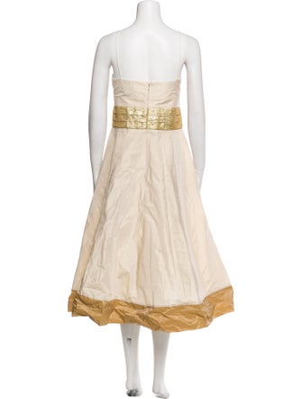 Nicole Miller Square Neckline Midi Length Dress