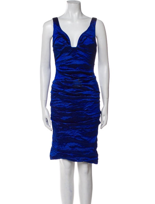 Nicole Miller V-Neck Knee-Length Dress