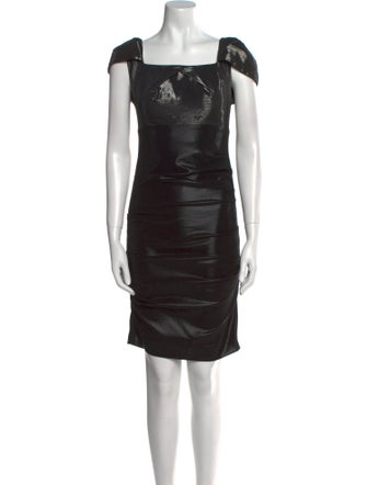 Nicole Miller Square Neckline Mini Dress