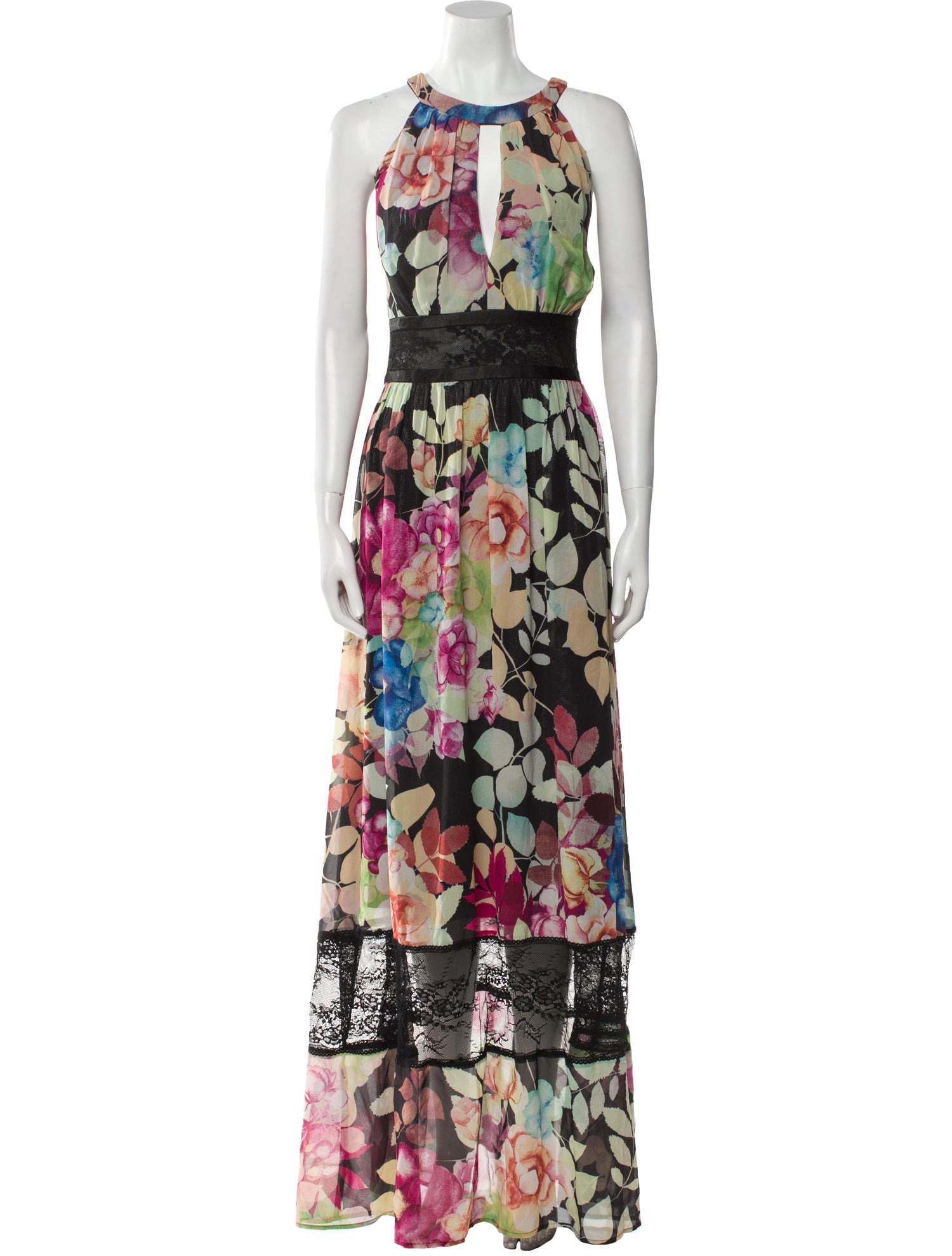Nicole Miller Floral Print Long Dress