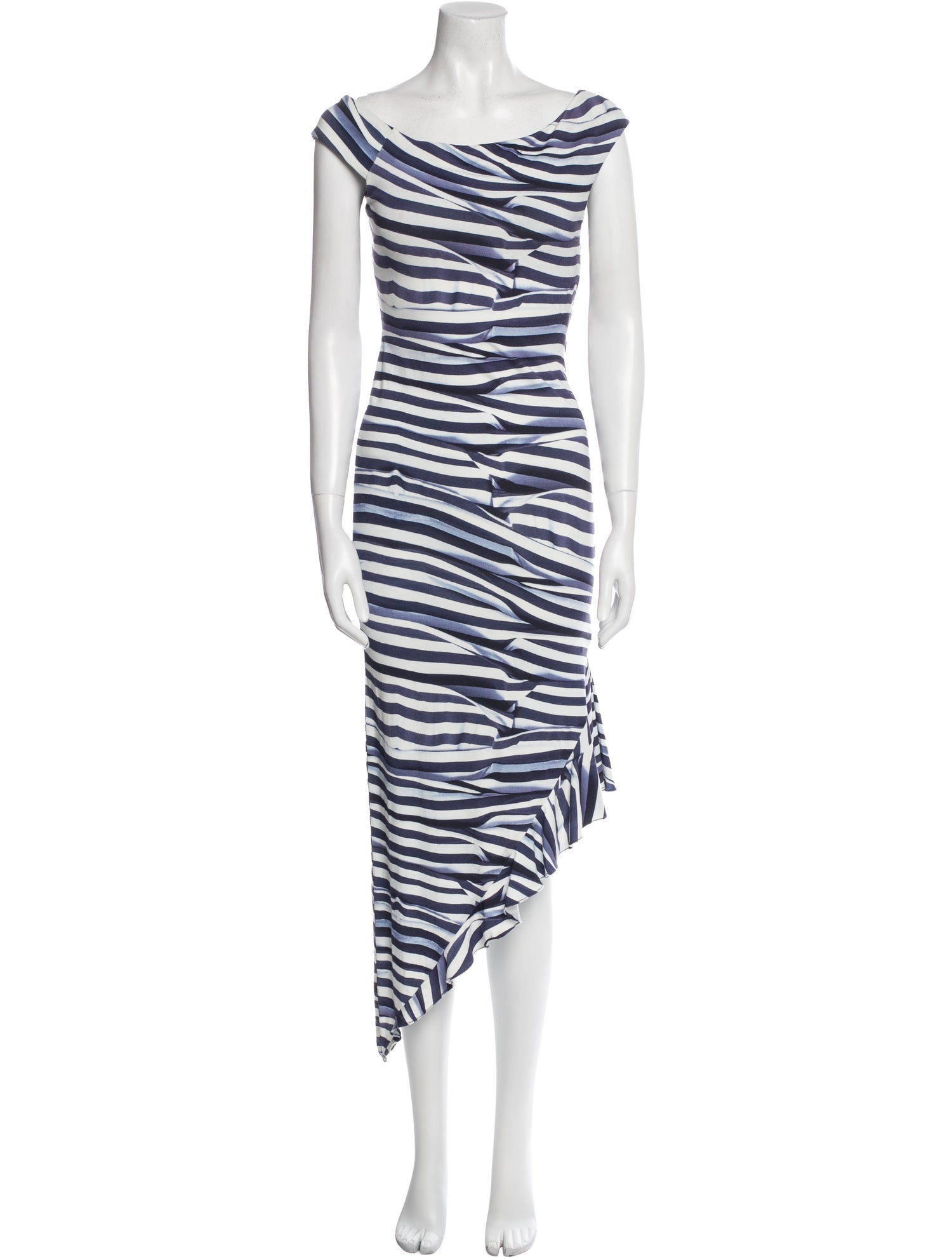 Nicole Miller Striped Long Dress