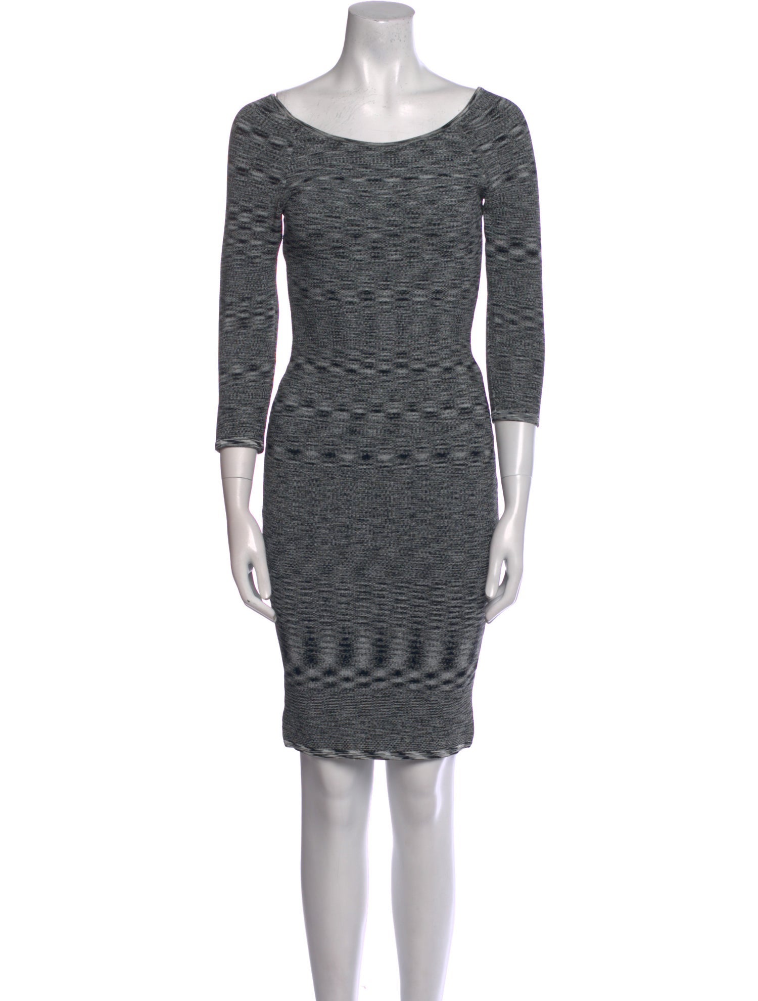 Nicole Miller Bateau Neckline Mini Dress