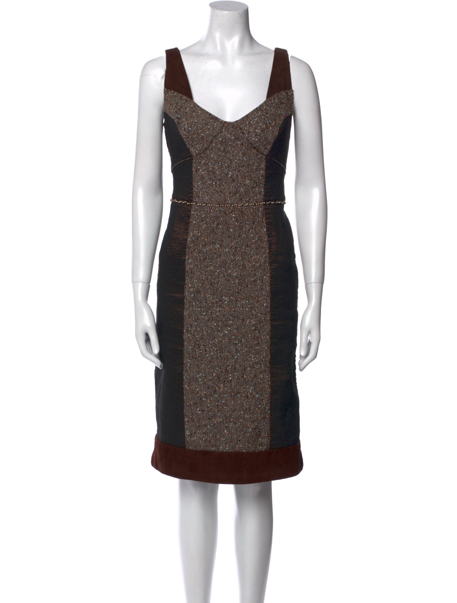 Nicole Miller V-Neck Knee-Length Dress