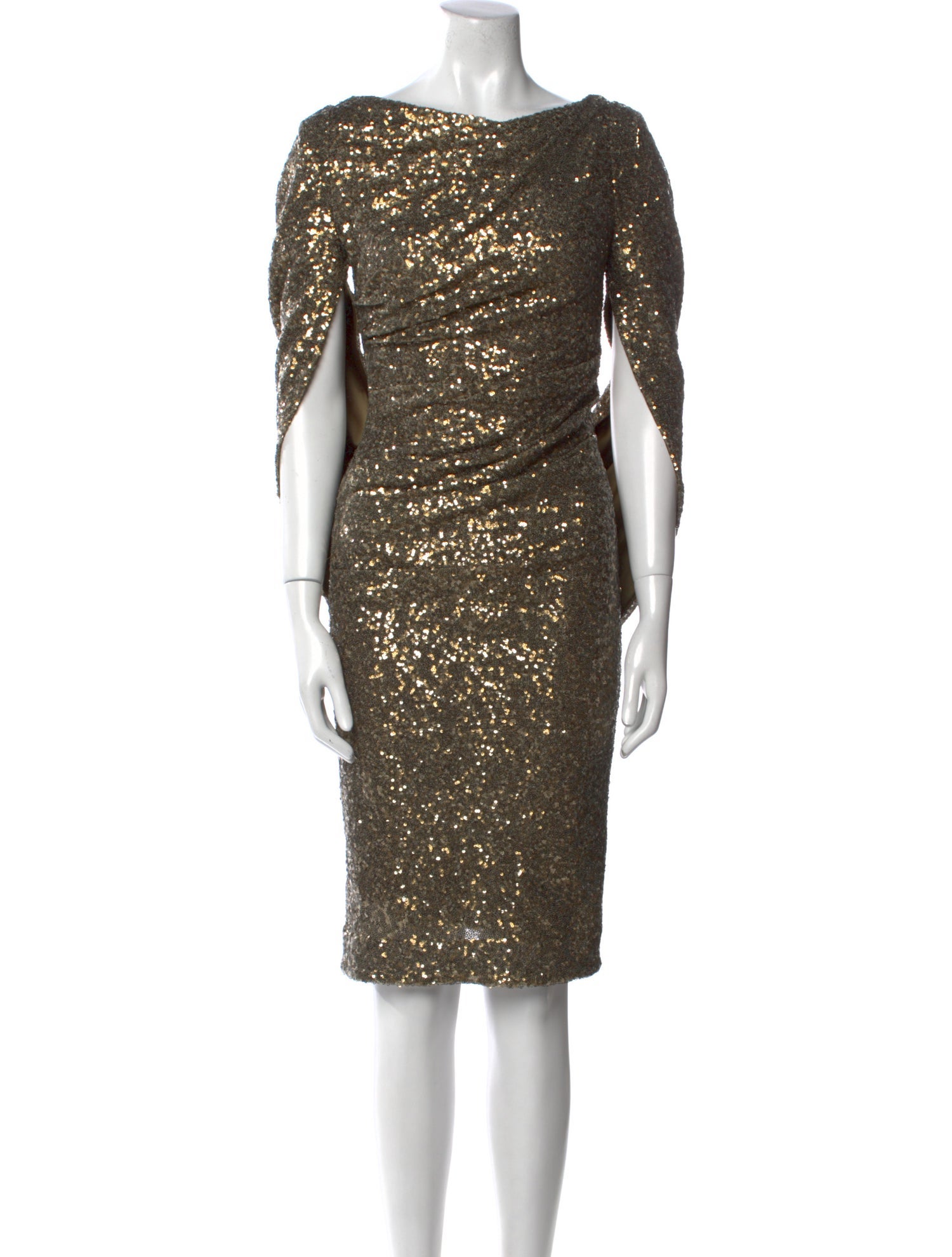 Nicole Miller Bateau Neckline Knee-Length Dress