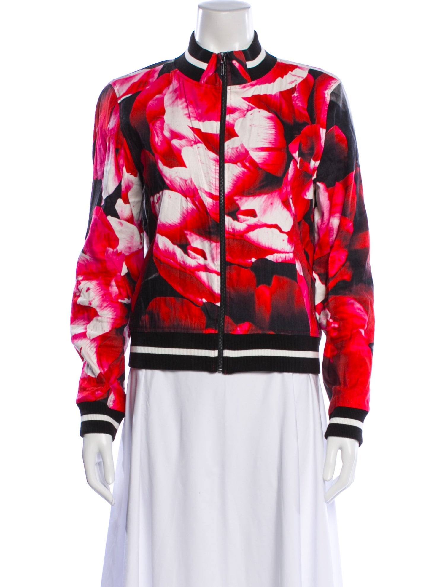 Nicole Miller Floral Print Bomber Jacket