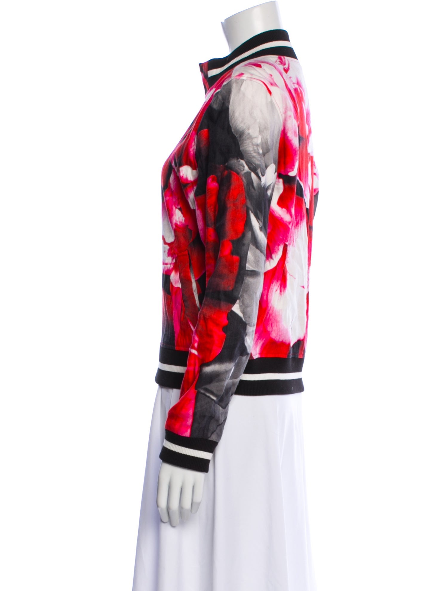 Nicole Miller Floral Print Bomber Jacket