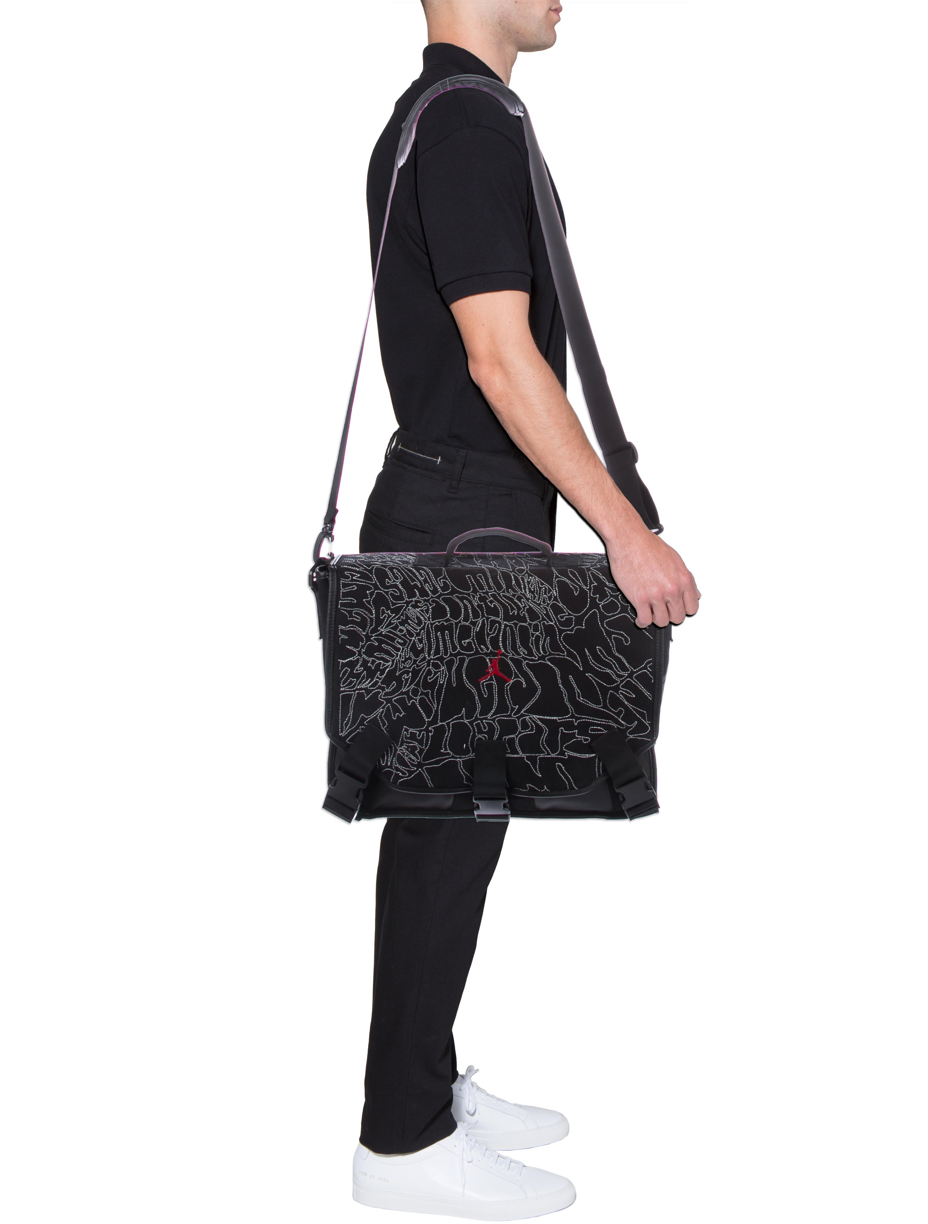 DoNotUse1223 Nike Air Jordan Embroidered Messenger Bag Black