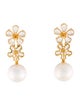 Nina Zhou 14K Pearl, Moonstone & Diamond Convertible Drop Earrings