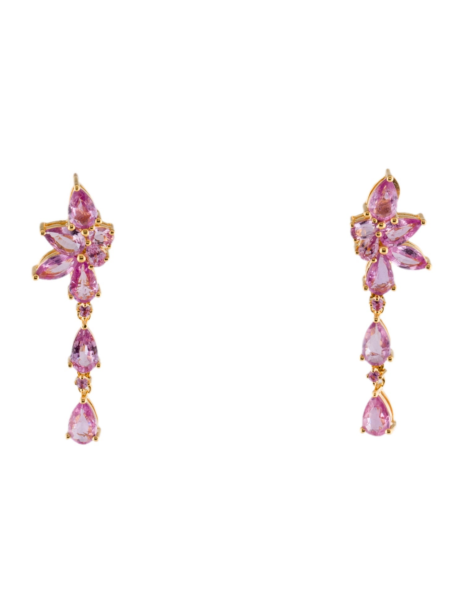 Nina Zhou 14K 2.82ctw Sapphire Drop Earrings