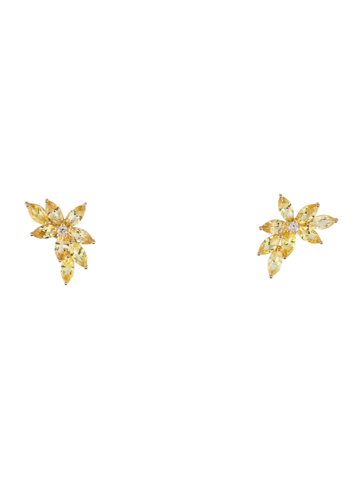 Nina Zhou 14K Sapphire & Diamond Stud Earrings