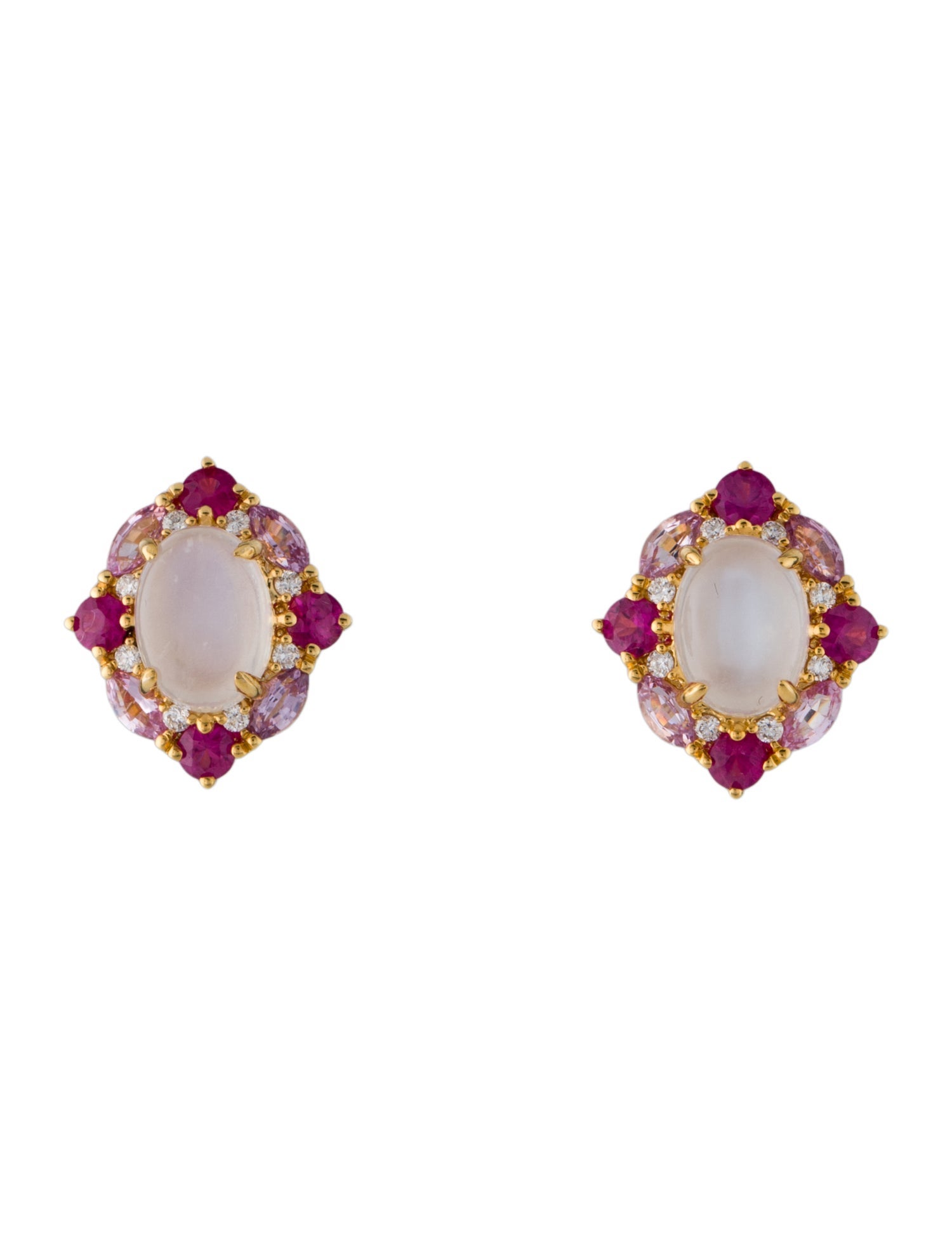 Nina Zhou 14K Multistone Stud Earrings