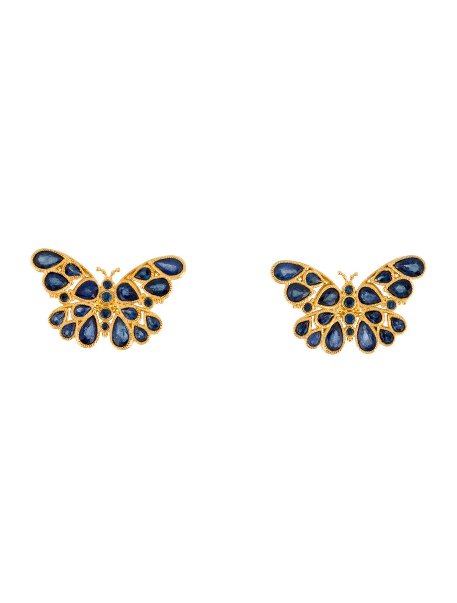 Nina Zhou 14K Sapphire Butterfly Earrings