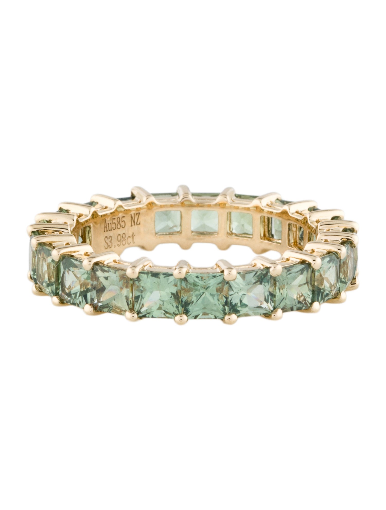 Nina Zhou 14K 3.98ctw Green Sapphire Eternity Band