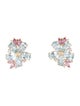 Nina Zhou 14K Aquamarine, Sapphire & Diamond Blossom Earrings