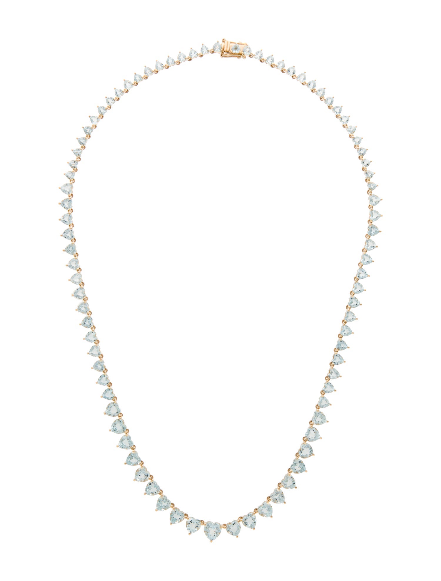 Nina Zhou 14K 20.04ctw Aquamarine Riviera Graduated Tennis Necklace