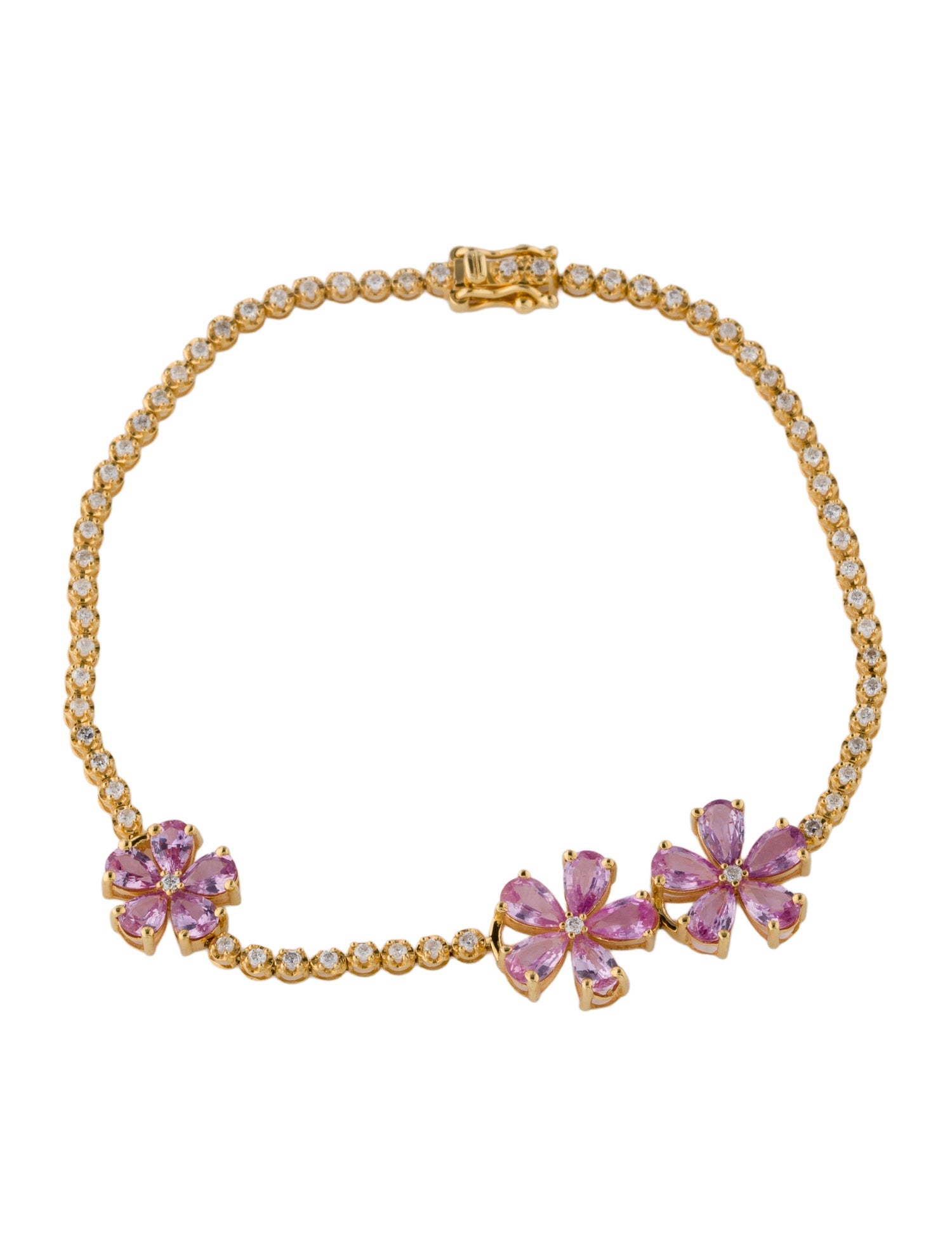 Nina Zhou 18K Sapphire & Diamond Station Bracelet