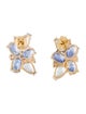 Nina Zhou 18K Sapphire, Aquamarine & Diamond Stud Earrings