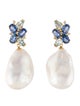 Nina Zhou 18K Pearl & Multistone Elizabeth Drop Earrings