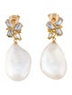 Nina Zhou 18K Pearl & Multistone Elizabeth Drop Earrings