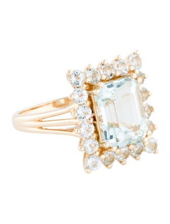 Nina Zhou 14K 3.66ct Aquamarine Cocktail Ring