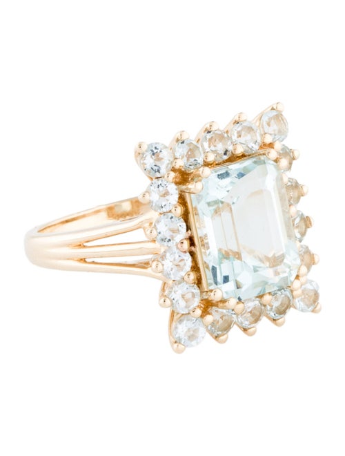 Nina Zhou 14K 3.66ct Aquamarine Cocktail Ring