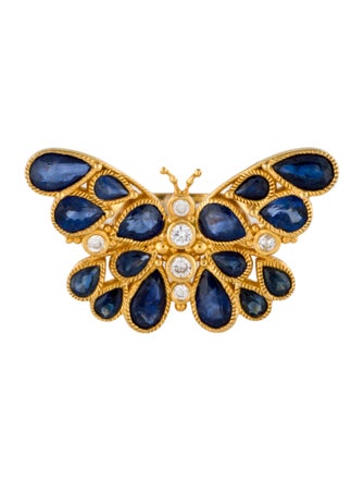 Nina Zhou 14K Sapphire & Diamond Butterfly Ring