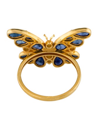 Nina Zhou 14K Sapphire & Diamond Butterfly Ring