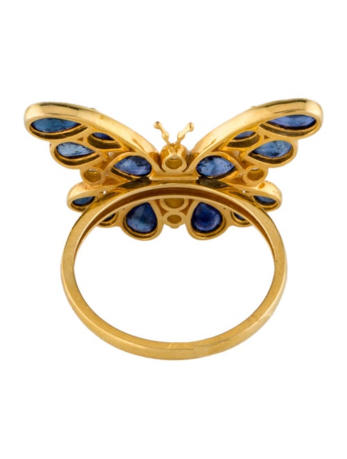Nina Zhou 14K Sapphire & Diamond Butterfly Ring