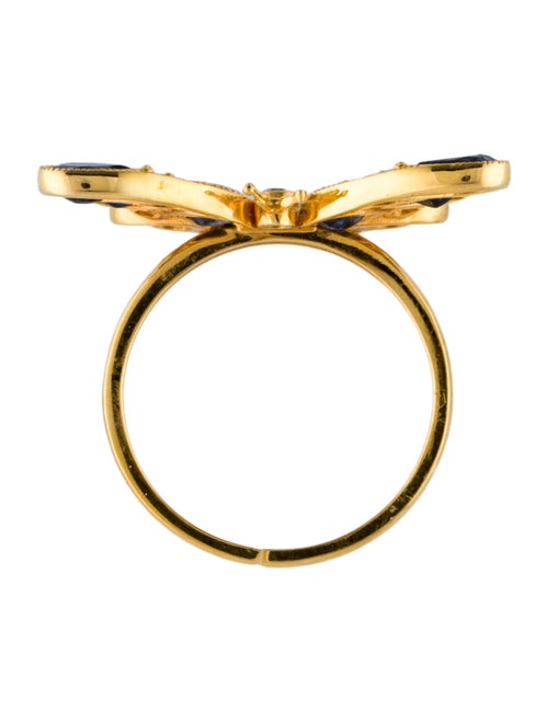 Nina Zhou 14K Sapphire & Diamond Butterfly Ring